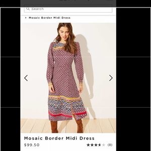 Loft Mosiac Border Midi Dress